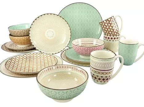 CreaTable, 20310, Mandala Colorful, комбинированный сервиз, 16 предметов, керамика, мультиколор