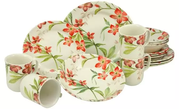 CreaTable, 21134, Summer Cottage Colorful, комбинированный сервиз 16 предметов, керамогранит, мультиколор