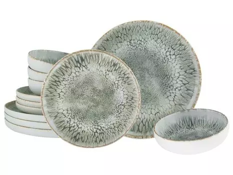 CreaTable, 21622, Uno Volcano Light, набор тарелок, 12 предметов, керамика, серый
