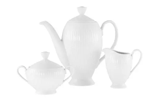 CreaTable, 21881, Валенсия Белый, кофейный сервиз из 3 предметов, фарфор