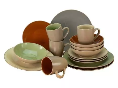 CreaTable, 22563, Urban Jungle Colorful, комбинированный сервиз, 16 предметов, керамика, мультиколор