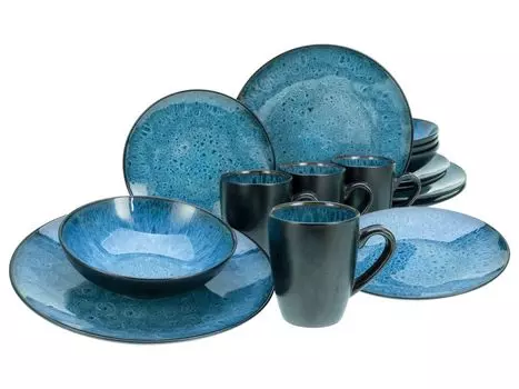 CreaTable, 23630, Capri Blue, комбинированный сервиз, 16 предметов, керамогранит, синий
