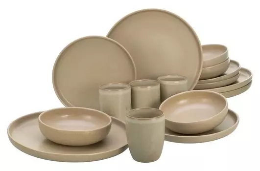 CreaTable, 33075, Uno Sand, комбинированный сервиз, 16 предметов, керамогранит, бежевый