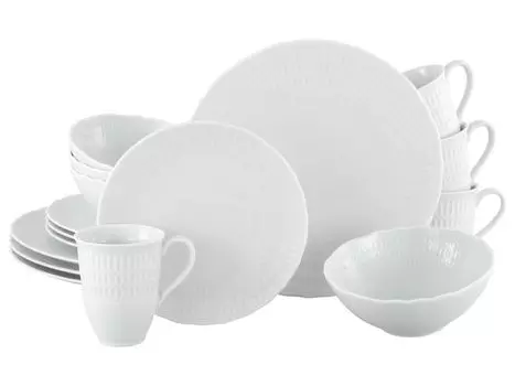 CreaTable, 33089, София белая, комбинированный сервиз, 16 предметов, фарфор, белый
