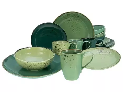 CreaTable, 33321, Nature Collection Green Life, комбинированный сервиз, 16 предметов, керамика, зеленый