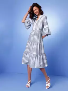 CREATION L PREMIUM Платье А-силуэта "Льняное платье из лиоцелла", синий