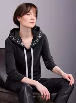 CREATION L PREMIUM свитер с капюшоном "Свитер из модала", черный