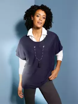 CREATION L PREMIUM свитер-жилет "Свитер-жилет из вискозного мериноса", синий