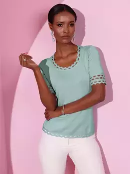 Creation L свитер с короткими рукавами "Пуловер", мятный