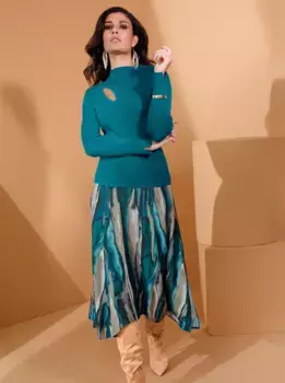 Creation L свитер с воротником стойкой "Пуловер", цвет Aquapetrol