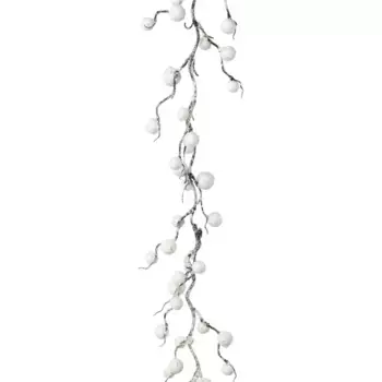 Creativ deco Зимнее искусственное растение "Новогодние украшения, Рождественская гирлянда", гирлянда со снежным видом, длина 180 см, белый