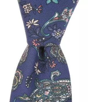 Cremieux Majestic Floral Print 3 Тканый галстук, синий