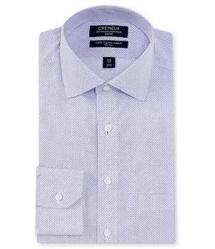 Cremieux Slim Fit тканая классическая рубашка с длинными рукавами и нежелезным воротником с геометрическим принтом, фиолетовый
