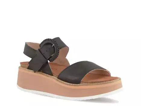 Crepe Wedge Сандалии Naot, Black Leather