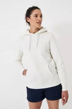 Crew Clothes однотонная хлопковая толстовка с капюшоном обычного размера Crew Clothing Company, белый