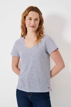 Crew Clothing Идеальная футболка с V-образным вырезом и неровной тканью Crew Clothing Company, синий