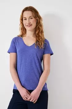 Crew Clothing Идеальная футболка с V-образным вырезом и неровной тканью Crew Clothing Company, синий