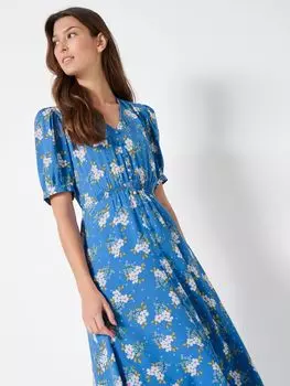 Crew Clothing Платье Lola с цветочным принтом, ярко-синий