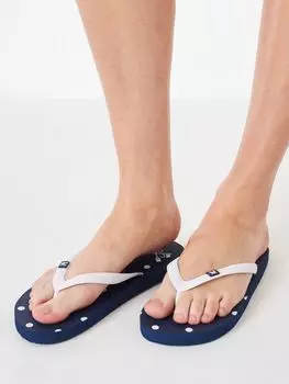 Crew Clothing Шлепанцы в горошек, темно-синий