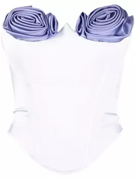 Cristina Savulescu корсет Marilyn с цветочной аппликацией, белый