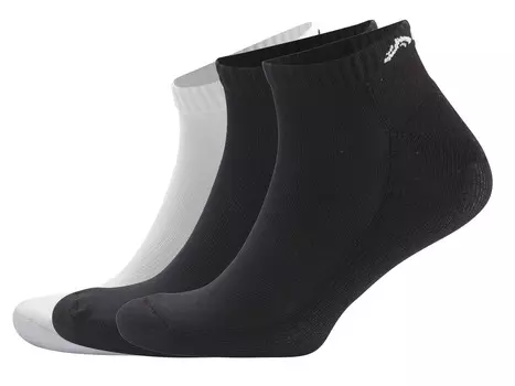 Crivit Мужские спортивные носки-кроссовки, 3 пары из хлопка, черно-белый