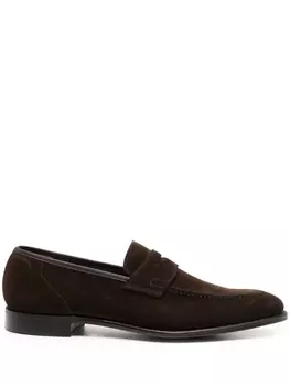 Crockett & Jones лоферы с миндалевидным носком, коричневый