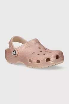 Crocs Детские тапочки CLASSIC GLITTER CLOG, розовый