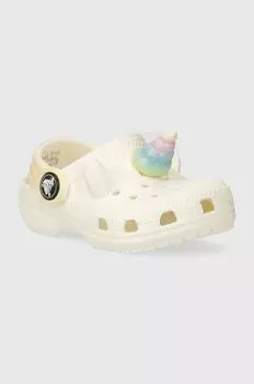 Crocs Детские тапочки CLASSIC IAM RAINBOW UNICORN CLOG, бежевый