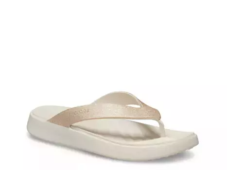 Crocs Getaway Glitter Flip Flop - женские, штукатурка
