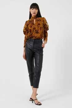 Crolenda черные зауженные брюки из полиуретана French Connection, черный