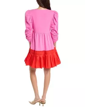 CROSBY by Mollie Burch Blake Мини-платье в смешанной технике, розовый