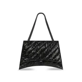 Crush Большая цепная сумка стеганая BALENCIAGA, черный