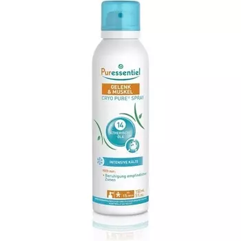 Cryo Pure спрей для суставов и мышц с 14 эфирными маслами, 150 мл, Puressentiel