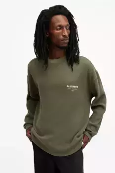 CRYPT хлопковый свитер AllSaints, зеленый