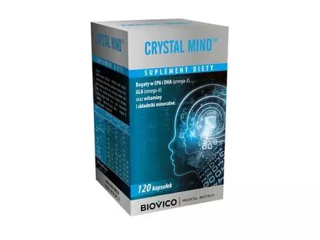 Crystali Mind, пищевая добавка, поддерживающая работу мозга, 120 капсул Biovico