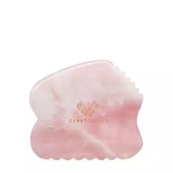 Crystallove Contour Gua Sha Массажная пластина для лица гуаша из розового кварца, 1 шт.