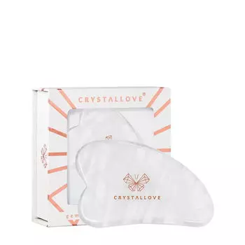 Crystallove Crystal Collection Массажная пластина для лица гуаша из горного хрусталя, 1 шт.