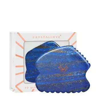 CRYSTALLOVE Lapis lazuli CONTOUR GUA SHA - пластина для массажа лица гуаша с лазуритом