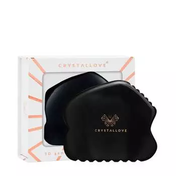 CRYSTALLOVE Obsidian CONTOUR GUA SHA - обсидиановая пластина для массажа лица гуаша