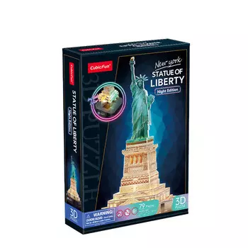 Cubic Fun, 3D-головоломка со светодиодной подсветкой Статуя Свободы (ночная версия)