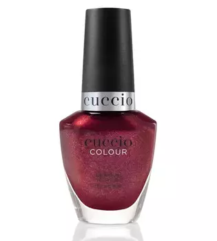 Cuccio, 1268 Красный с оттенком фиолетового Лак для ногтей с золотыми частицами 13 мл «Поздравления с Новым Годом»