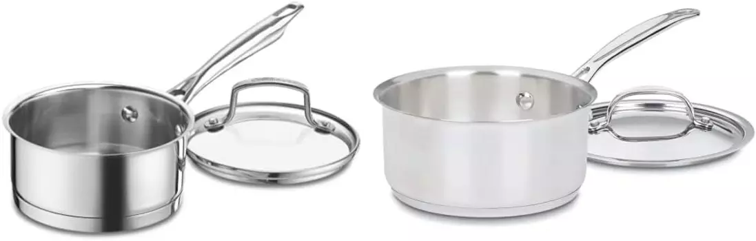 Cuisinart 8919-14 Кастрюля Professional Series на 1 литр с крышкой, нержавеющая сталь и коллекция классической посуды из нержавеющей стали Chef 719-16 на 1,5 литра, кастрюля с крышкой