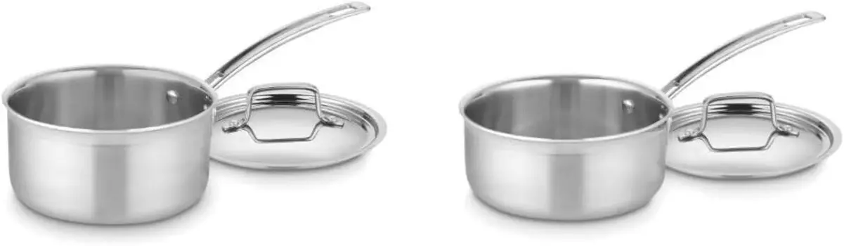 Cuisinart Multi Clad Pro Кастрюля из нержавеющей стали на 2 литра с крышкой и Multi Clad Pro Кастрюля из нержавеющей стали на 1-1/2 литра с крышкой, Silver