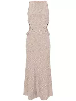 Cult Gaia платье миди Andreas в рубчик, нейтральный цвет