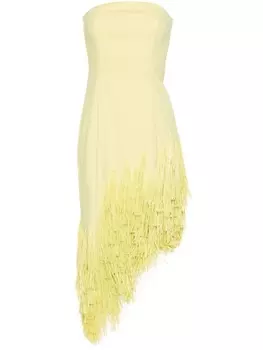 Cult Gaia платье миди Libby с бахромой, зеленый