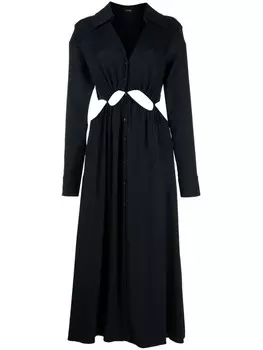 Cult Gaia платье-рубашка Lou с вырезами, синий