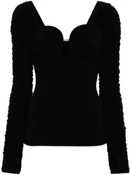 Cult Gaia топ Esma со сборками, черный