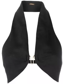 Cult Gaia укороченный топ с вырезом халтер, черный