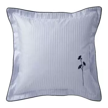 Curt Bauer Mako, парча, дамасская вышивка, декоративная наволочка, дизайн 2633 LINEA, цвет синий-0175, размер 40x40 см