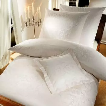 Curt Bauer Mako парчовое постельное белье из дамасской ткани, 2 шт. чехол ок. 155/200 + чехол на подушку 80/80 см 2680-0639 Флоренция бежевая.